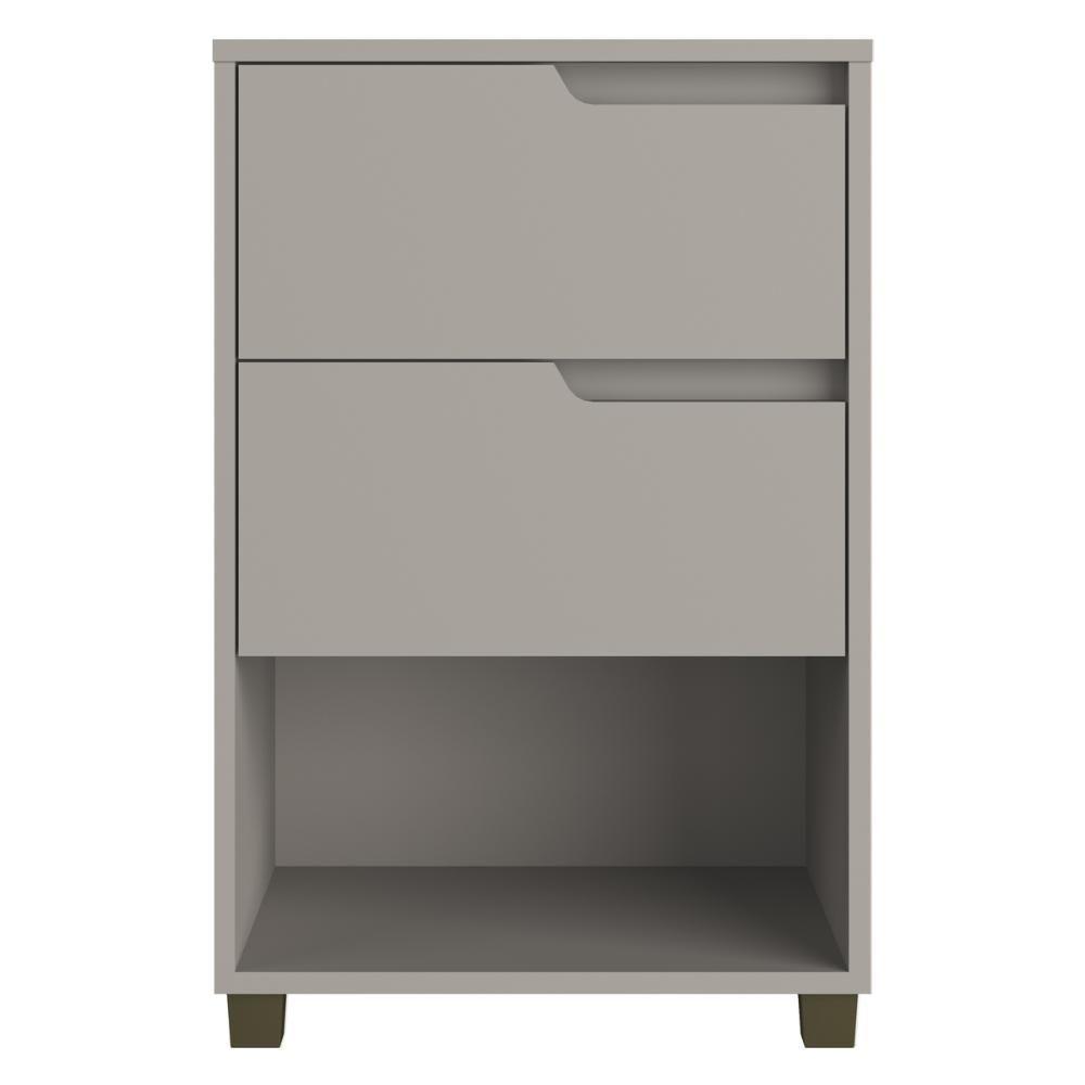 Mesa De Cabeceira 45cm Com 2 Gavetas Multimóveis Cr35244 Cinza - 1