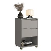 Mesa De Cabeceira 45cm Com 2 Gavetas Multimóveis Cr35244 Cinza - 2