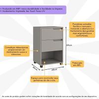 Mesa De Cabeceira 45cm Com 2 Gavetas Multimóveis Cr35244 Cinza - 5