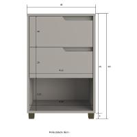 Mesa De Cabeceira 45cm Com 2 Gavetas Multimóveis Cr35244 Cinza - 6