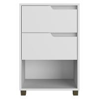 Mesa De Cabeceira 45cm Com 2 Gavetas Multimóveis Cr35244 Branco - 1