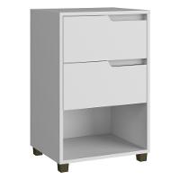 Mesa De Cabeceira 45cm Com 2 Gavetas Multimóveis Cr35244 Branco