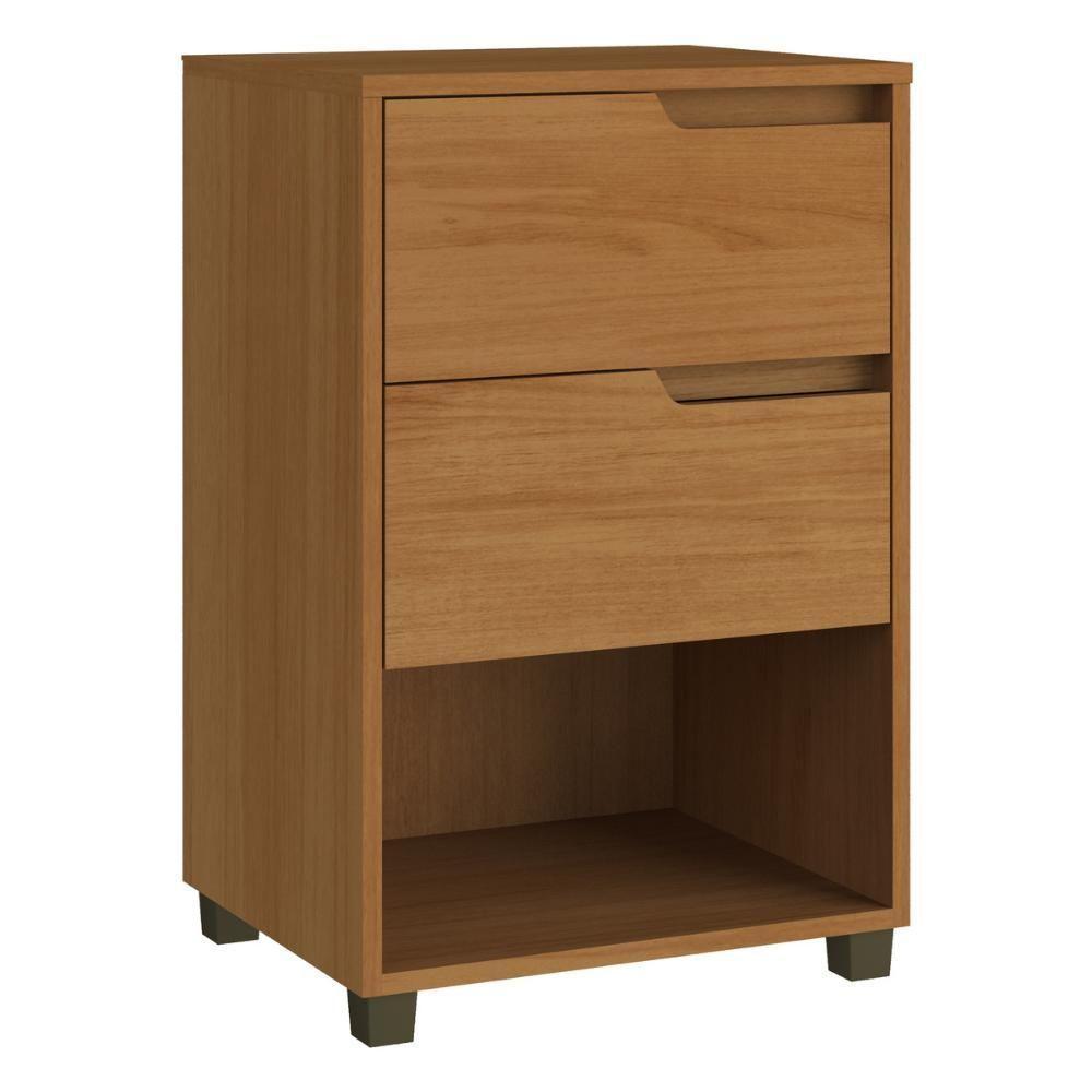Mesa De Cabeceira 45cm Com 2 Gavetas Multimóveis Cr35244 Nature - 4