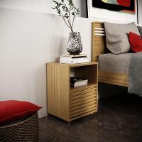 Mesa De Cabeceira 38,3cm Com 1 Gaveta Ripada Multimóveis Cr35246 Amêndoa - 2