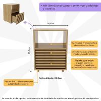 Mesa De Cabeceira 38,3cm Com 1 Gaveta Ripada Multimóveis Cr35246 Amêndoa - 6