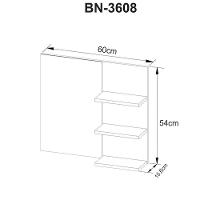 Balcão Gabinete Suspenso Bn3606 Com Espelho Para Banheiro Bn3608 Amendoa Branco - Tecnomobili - 2