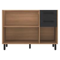 Balcão De Cozinha Gabinete Pia 120cm 3 Portas E 2 Gavetas Havana Multimóveis Cr20310 Rovere/grafite - 3