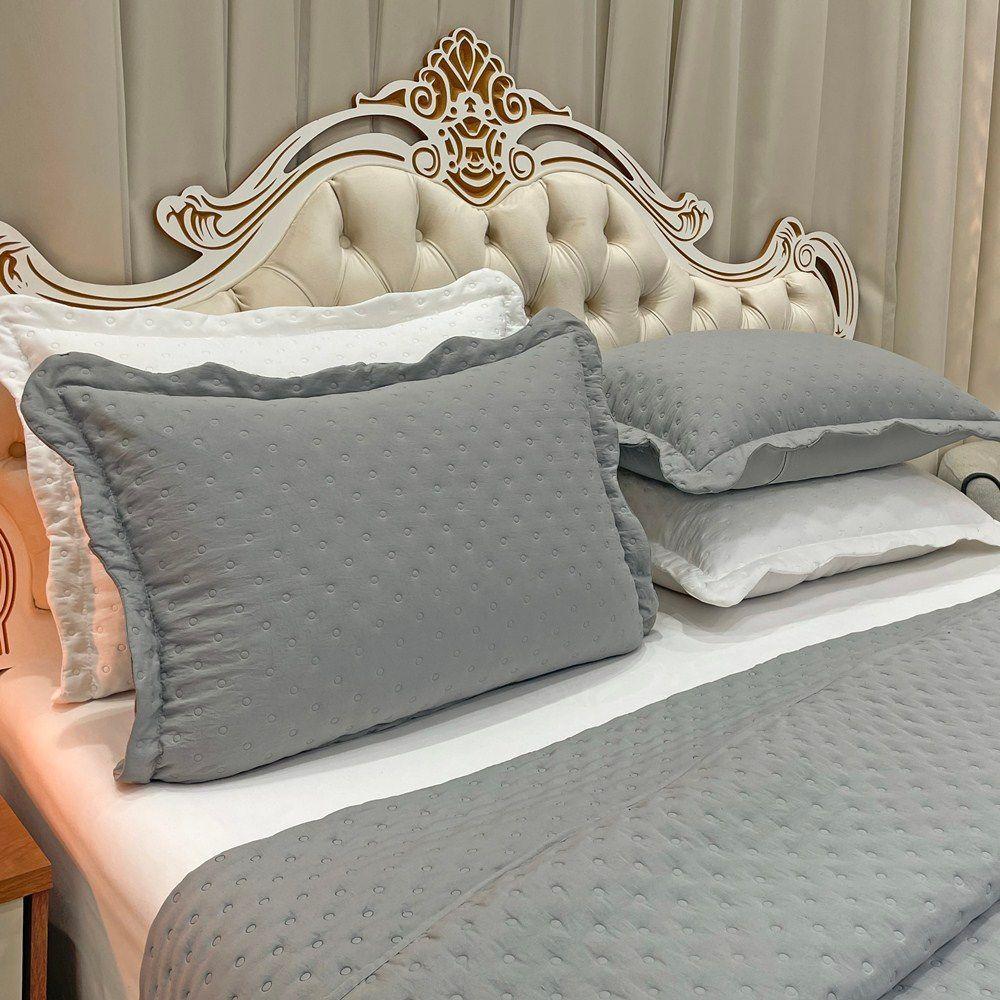 Cobre Leito King Bold Dupla Face 300 Fios 3 Peças - Chumbo - 2