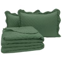 Cobre Leito King Bold Dupla Face 300 Fios 3 Peças - Esmeralda - 1