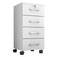 Gaveteiro Escritório 4 Gavetas Com Rodízios Kit 2 Gávea Branco Trama - 2