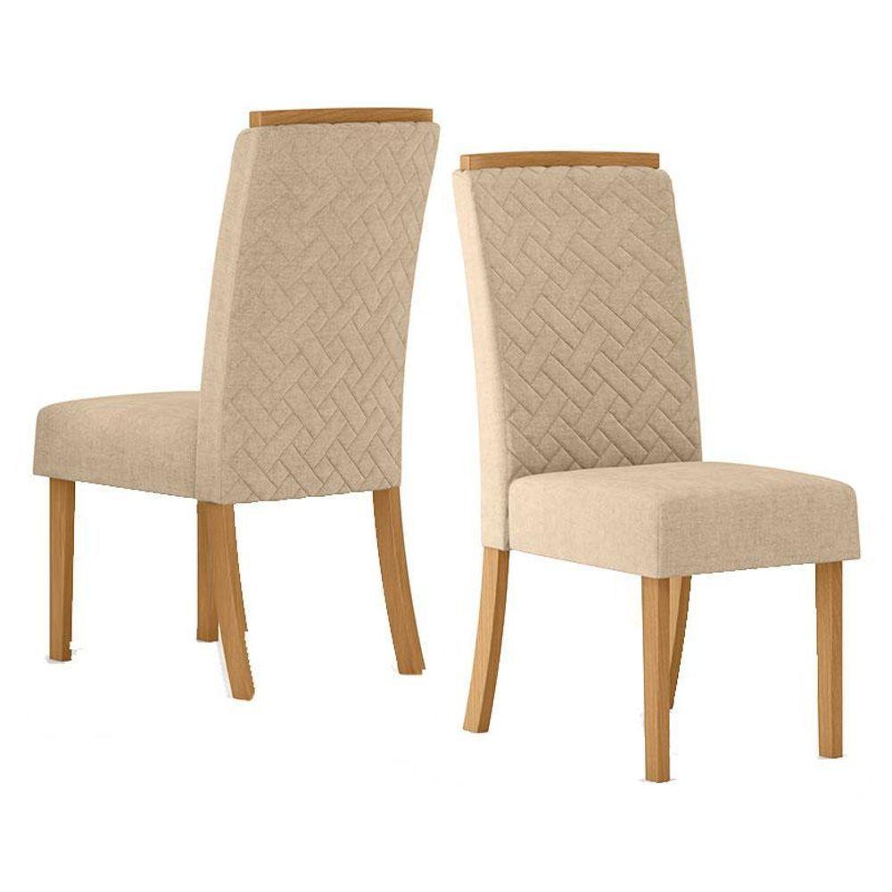 Cadeira Para Mesa De Jantar Ester Kit 02 Peças Linho - Henn - 1