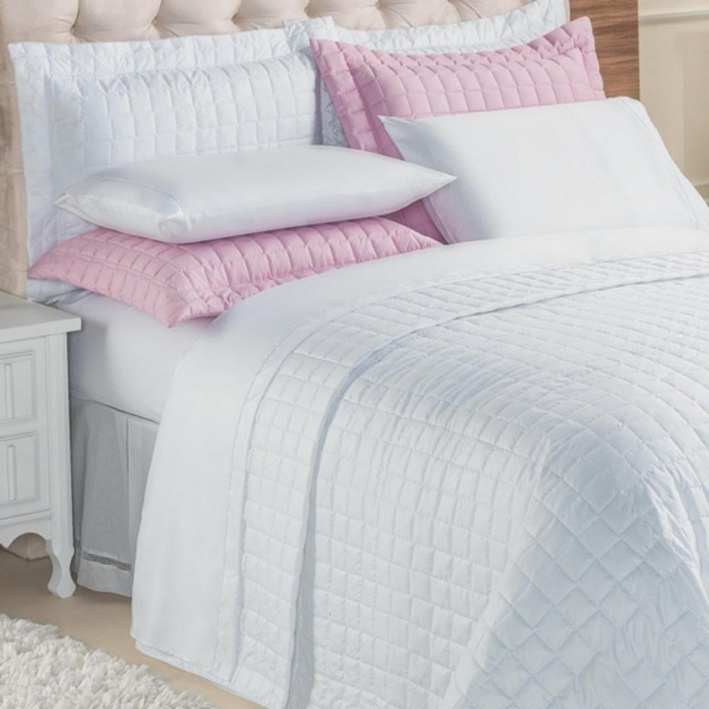 Kit Top Line Cobre Leito Queen 180 Fios + Jogo De Lençol - 7 Peças Branco - 2