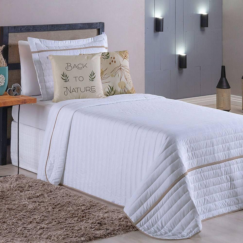 Cobre Leito Solteiro Inove Dupla Face 200 Fios 4 Peças - Nature - 4