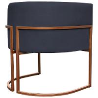 Poltrona Decorativa Recepção Luna Suede Cores Base De Ferro Bronze - Preto, Suede - 3