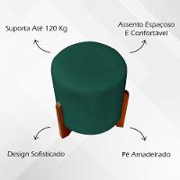 Puff Redondo Eloah Suede Cores Pe Castanho - Verde, Suede - 2