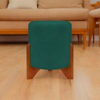 Puff Redondo Eloah Suede Cores Pe Castanho - Verde, Suede - 5