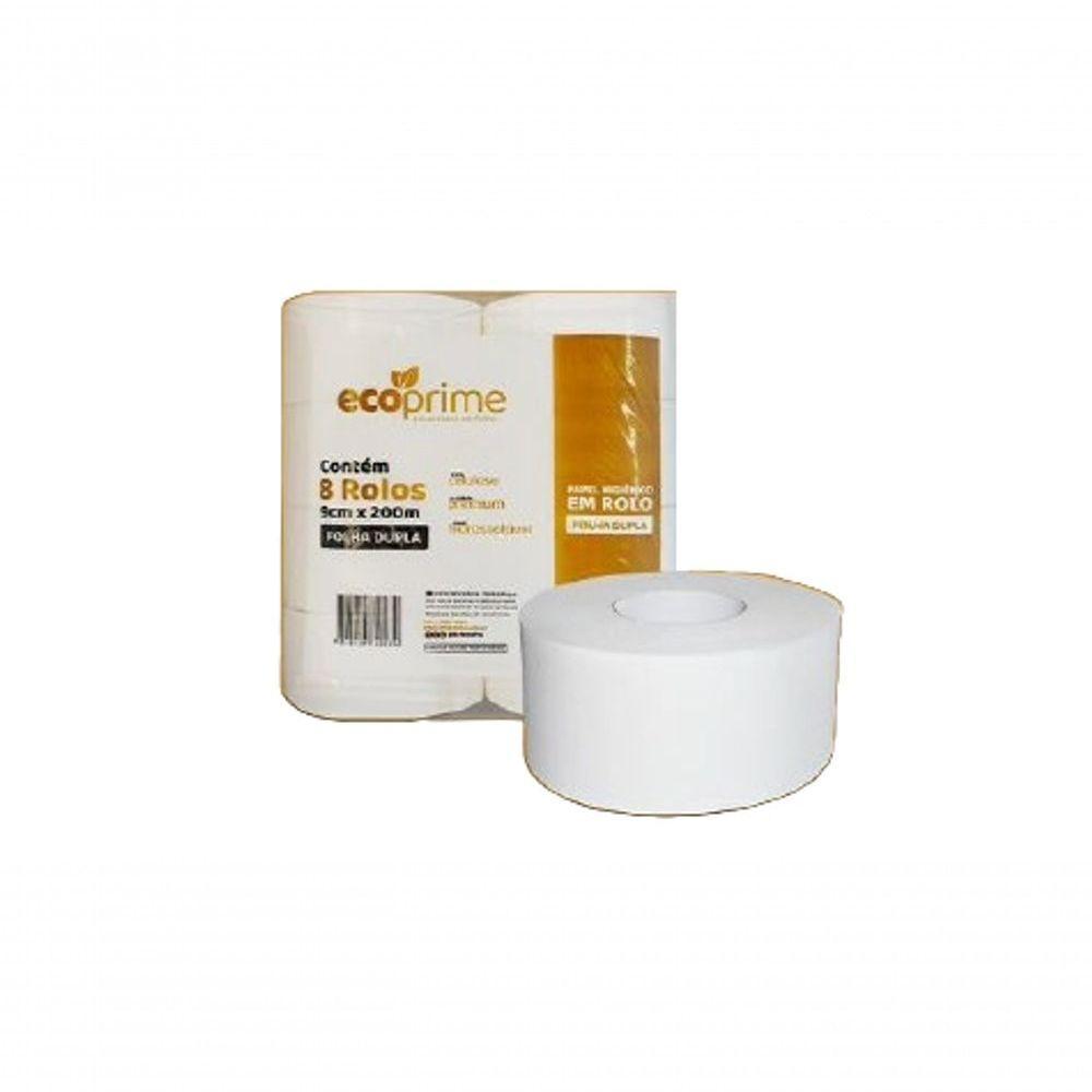 Papel Higiênico Rolão 100% Celulose F.dupla 9x200 Ecoprime C/8 - 1