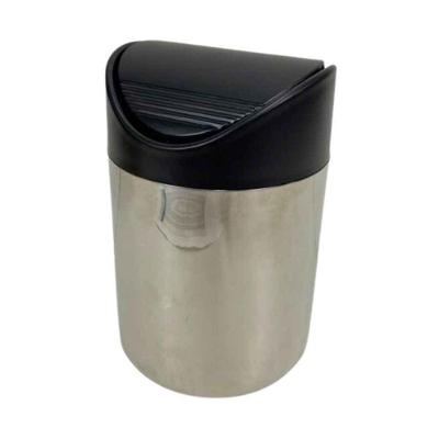 Lixeira Inox C/ Tampa Basculante Ptreto1,5l Viel