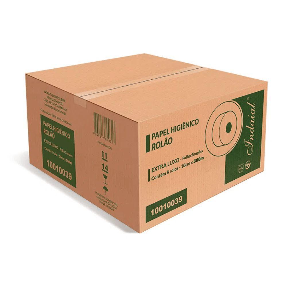 Papel Higiênico Rolão 300m Folhas Simples Com 8 Extra Luxo Indaial - 1