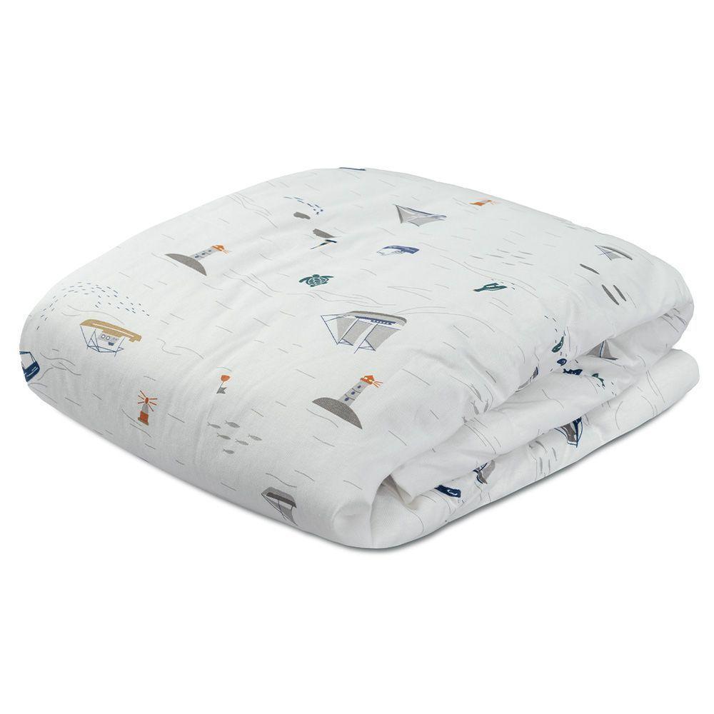 Edredom Dupla Face Para Berço Percal 200 Fios 100% Algodão 1 Peça - Pequeno Navegante - 1