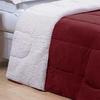 Edredom Solteiro Coberdrom Noruega Sherpa/mantinha 1 Peça - Vinho - 2