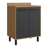 Balcão De Cozinha 70cm Para Cooktop Com Tampo E 2 Portas Havana Multimóveis Cr20309 Rovere/grafite - 1