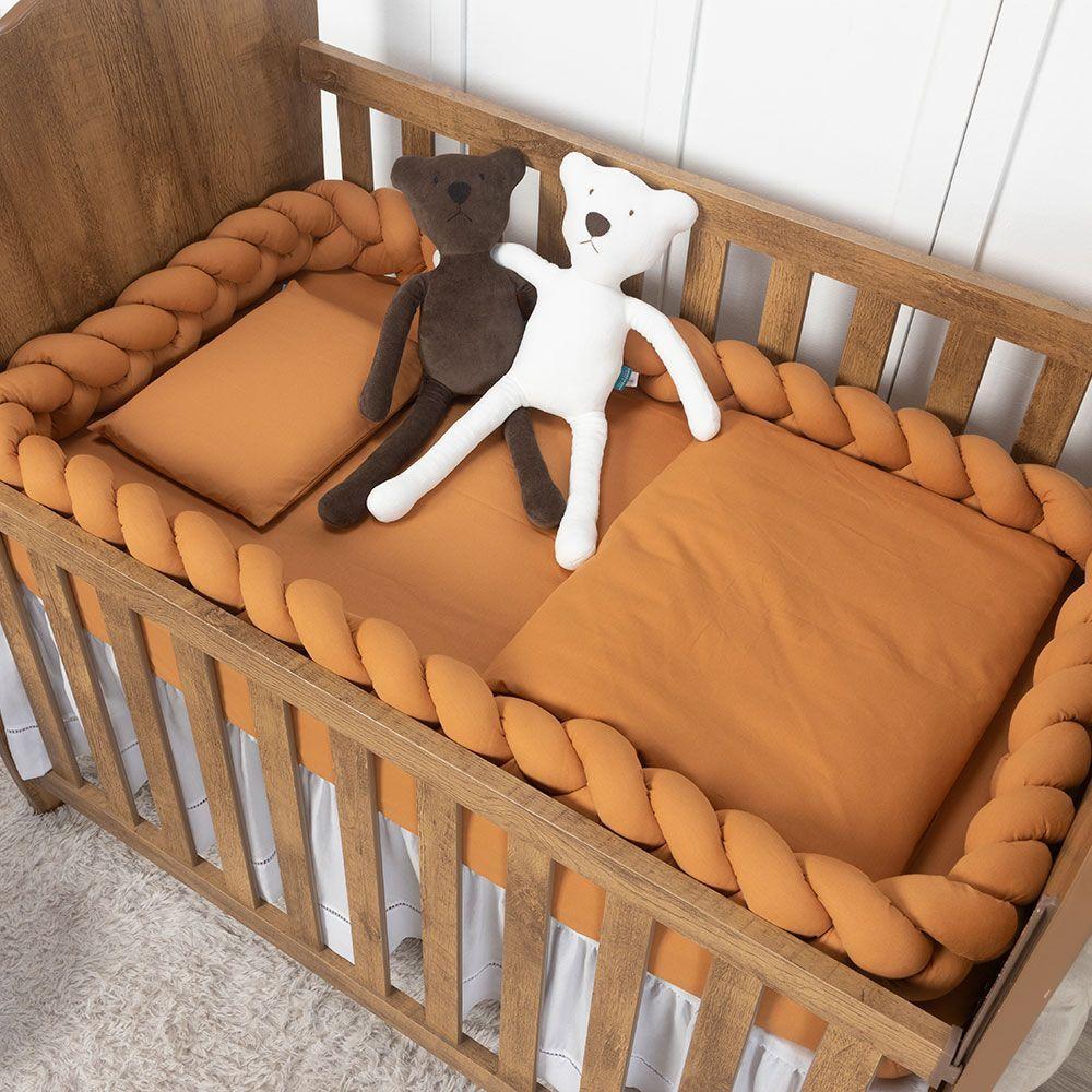 Trança Protetora Para Berço E Cama Percal 200 Fios Liso - Caramelo - 2