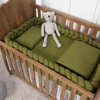 Trança Protetora Para Berço E Cama Percal 200 Fios Liso - Verde Oliva - 2