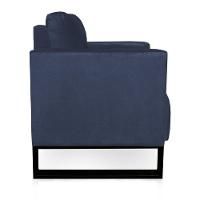 Kit 2 Poltronas Livia Suede Base Industrial Preto - D\'rossi Cor Azul Marinho - 2