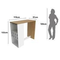 Bancada Para Cozinha 110cm Com Adega E Porta-taças Multimóveis Cr20342 Branco/amêndoa - 5