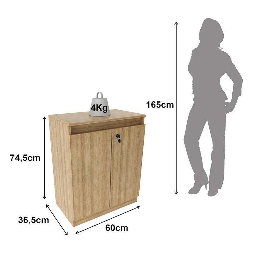 Armário Balcão Para Escritório Me4149 Amendoa - Tecnomobili - 4