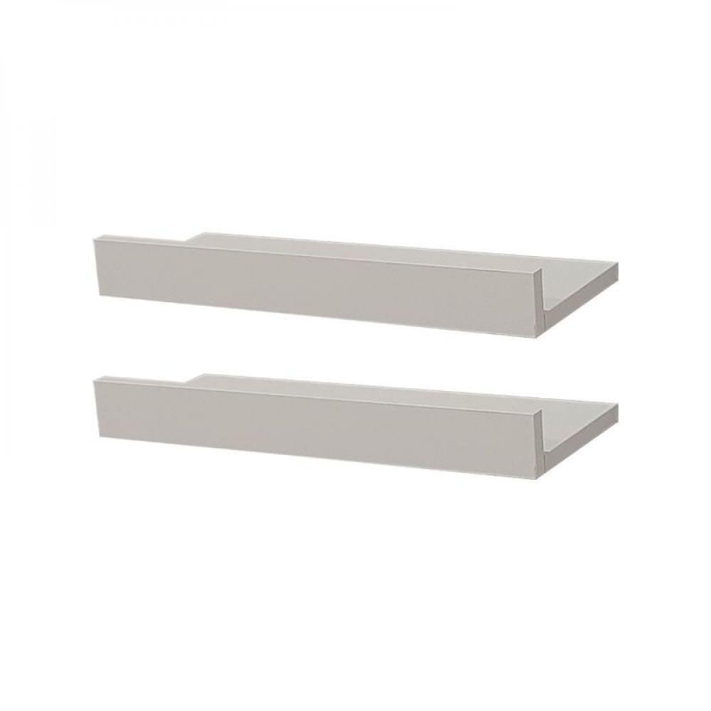 Kit 2 Prateleiras Porta Quadros 50 x 15cm Branca Suporte Invisível - 1
