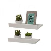 Kit 2 Prateleiras Porta Quadros 50 x 15cm Branca Suporte Invisível - 2