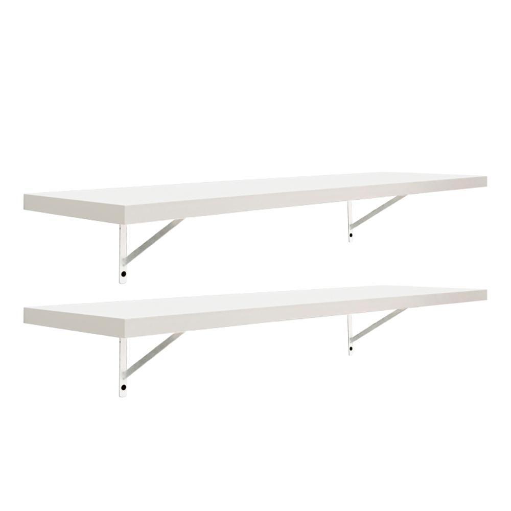 Kit 2 Prateleiras 90 x 20cm Branco Espessura 25mm - 1