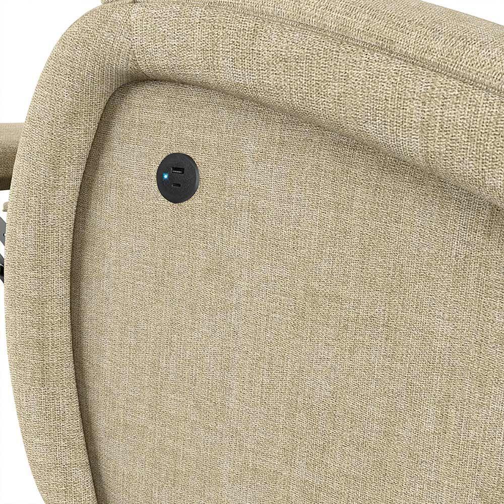 Poltrona Do Papai Reclinável Napoli Glider Giratória Usb Linho Fh1 - D\'rossi Cor Bege - 5