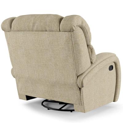 Poltrona Do Papai Reclinável Napoli Glider Giratória Usb Linho Fh1 - D\'rossi Cor Bege