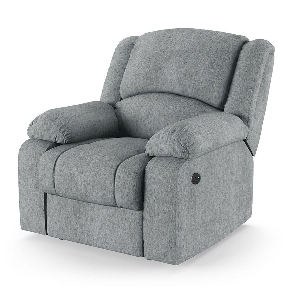 Poltrona Do Papai Reclinável Melim Controle Power Elétrico Usb Linho Fh1 - D\'rossi Cor Cinza - 1