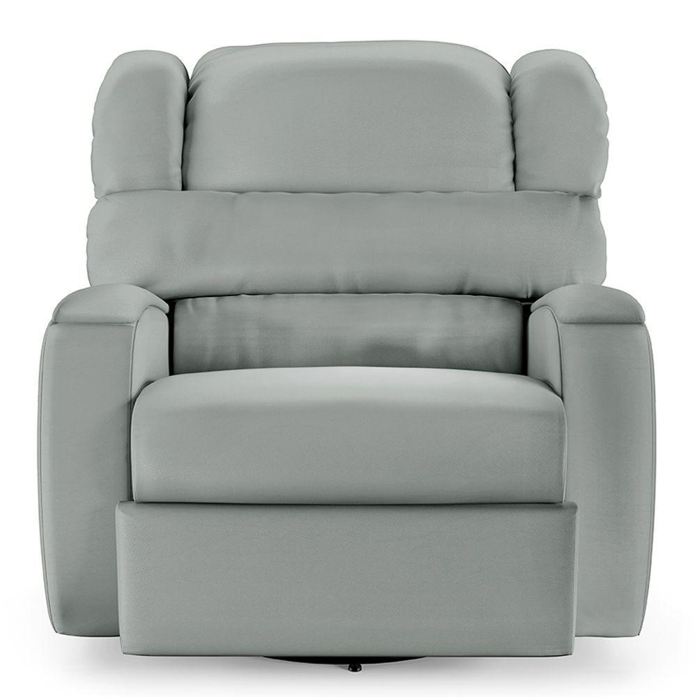 Poltrona Do Papai Reclinável Napoli Glider Giratória Usb Pu Cinza Fh1 - D\'rossi - 1