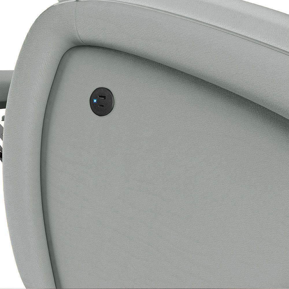 Poltrona Do Papai Reclinável Napoli Glider Giratória Usb Pu Cinza Fh1 - D\'rossi - 5