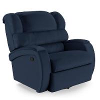 Poltrona Do Papai Reclinável Napoli Glider Giratória Usb Pu Fh1 - D\'rossi Cor Azul - 1