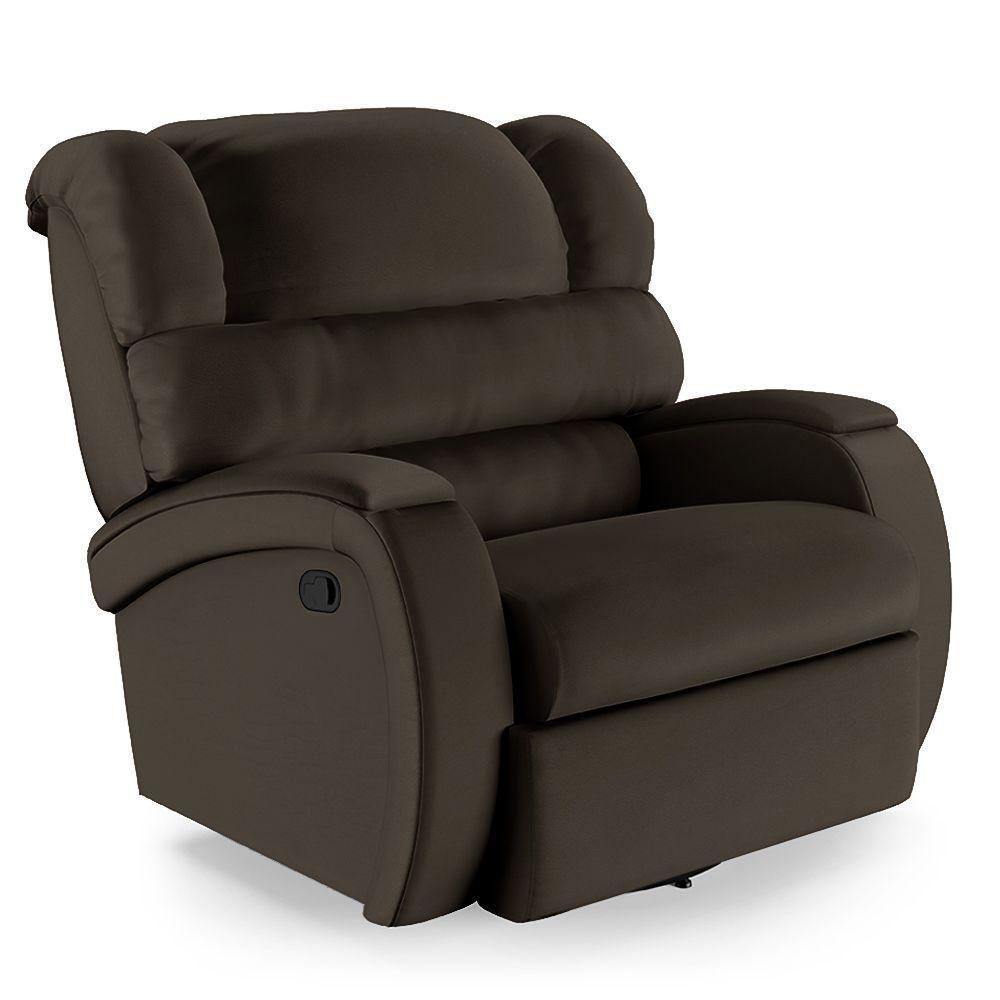 Poltrona Do Papai Reclinável Napoli Glider Giratória Usb Pu Marrom Fh1 - D\'rossi - 1
