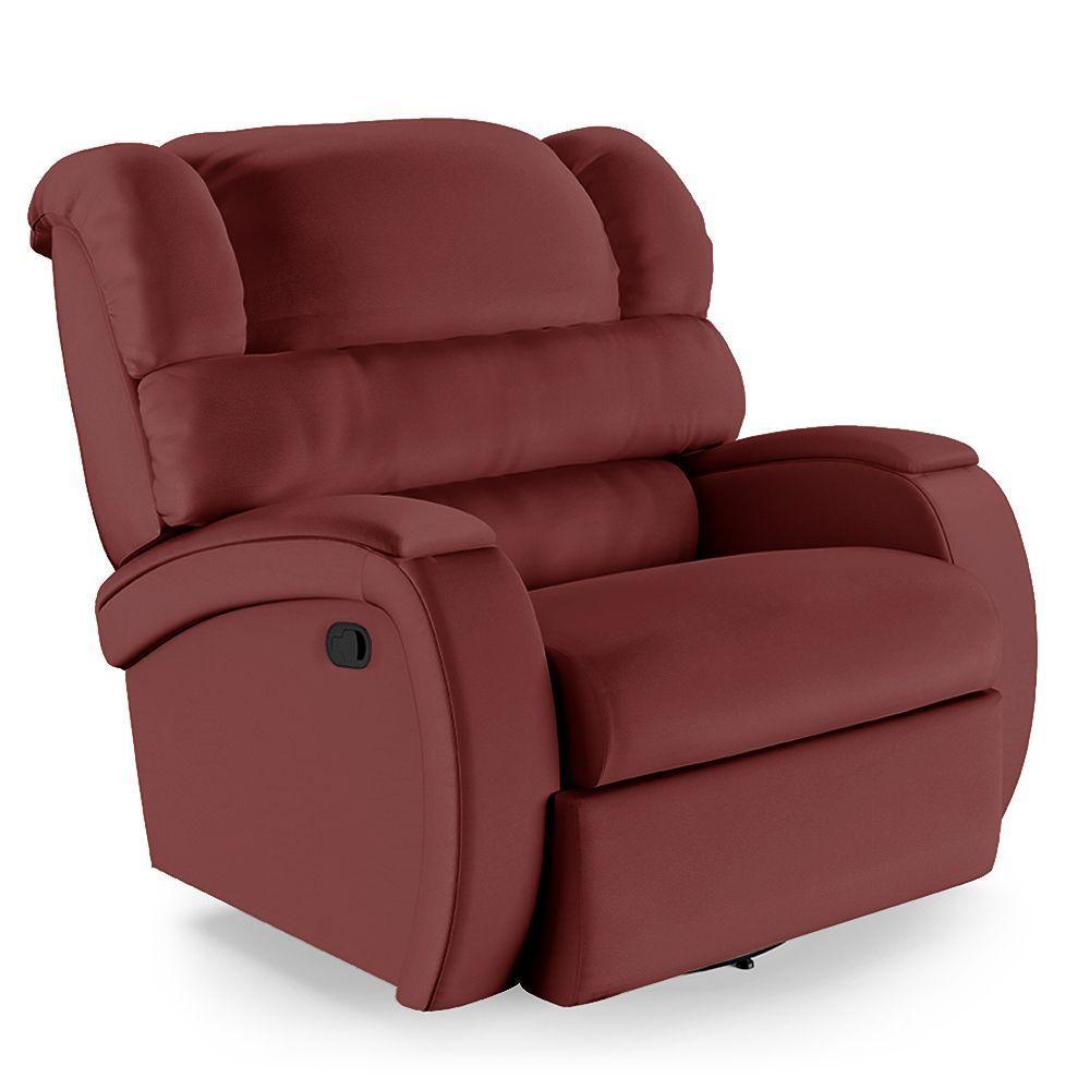 Poltrona Do Papai Reclinável Napoli Glider Giratória Usb Pu Vermelho Fh1 - D\'rossi - 1