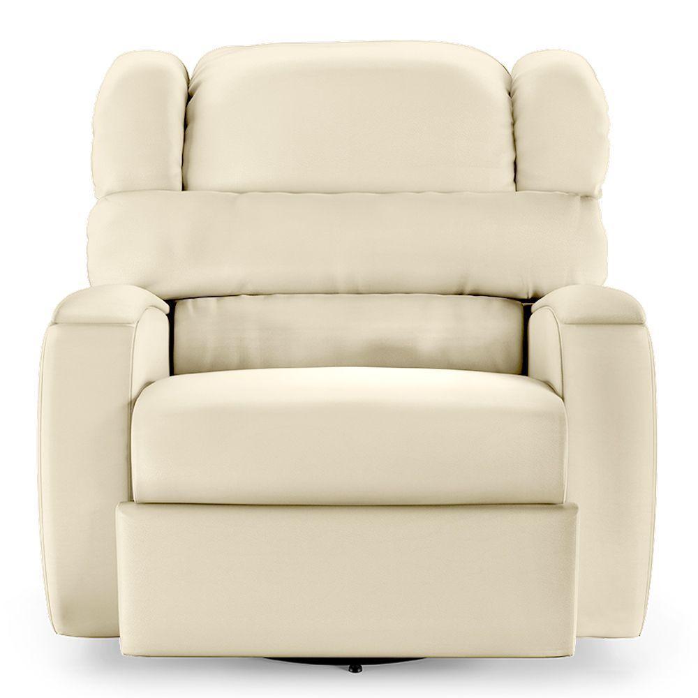 Poltrona Do Papai Reclinável Napoli Glider Giratória Usb Pu Bege Fh1 - D\'rossi - 3