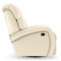 Poltrona Do Papai Reclinável Napoli Glider Giratória Usb Pu Bege Fh1 - D\'rossi - 2