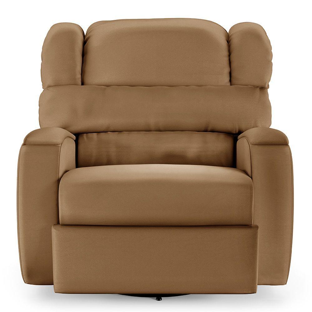 Poltrona Do Papai Reclinável Napoli Glider Giratória Usb Pu Caramelo Fh1 - D\'rossi - 3
