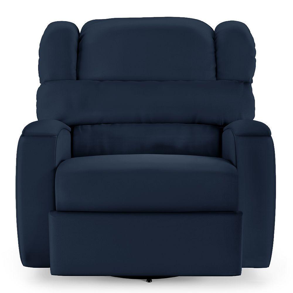 Poltrona Do Papai Reclinável Napoli Glider Giratória Usb Pu Azul Fh1 - D\'rossi - 3