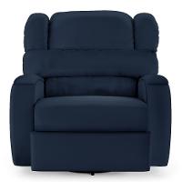 Poltrona Do Papai Reclinável Napoli Glider Giratória Usb Pu Azul Fh1 - D\'rossi - 3