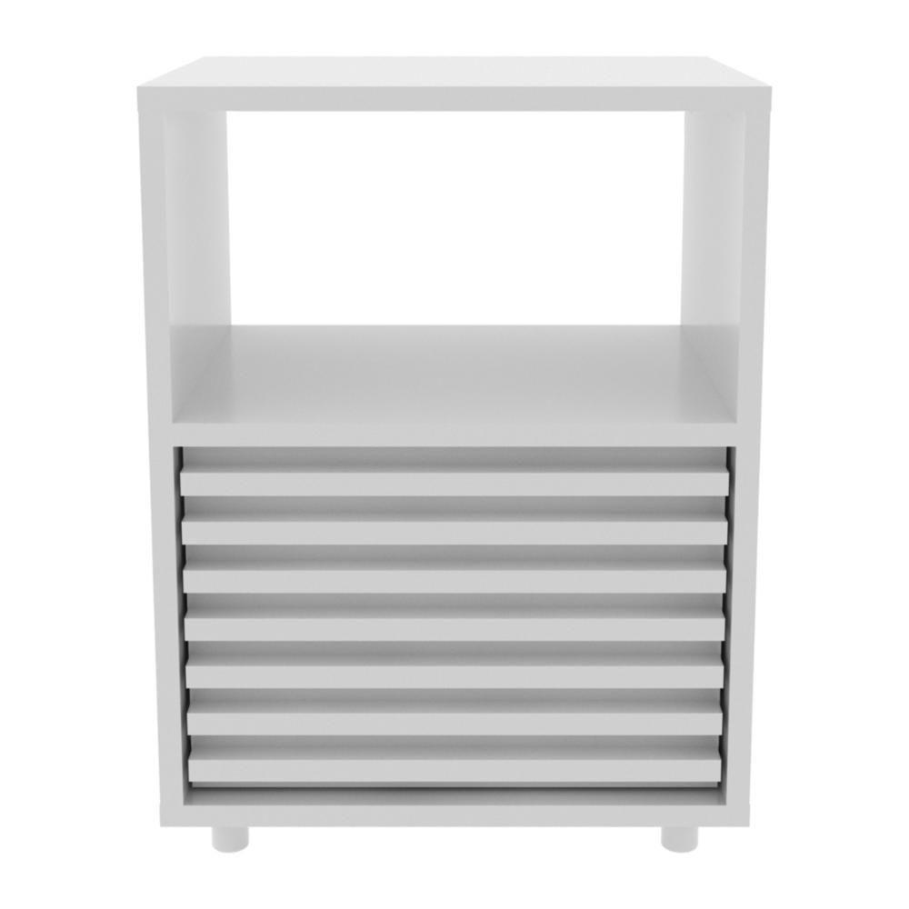 Mesa De Cabeceira 38,3cm Com 1 Gaveta Ripada Multimóveis Cr35246 Branco - 1