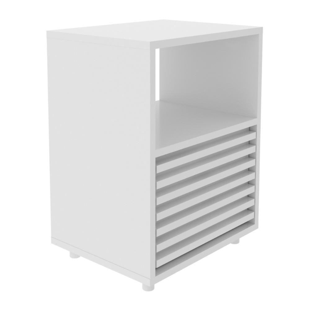 Mesa De Cabeceira 38,3cm Com 1 Gaveta Ripada Multimóveis Cr35246 Branco - 4
