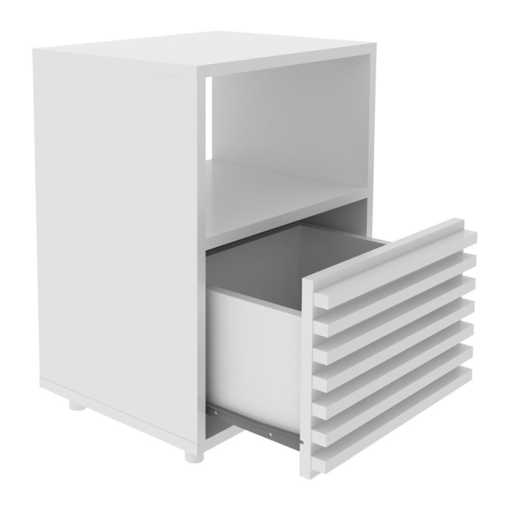 Mesa De Cabeceira 38,3cm Com 1 Gaveta Ripada Multimóveis Cr35246 Branco - 5